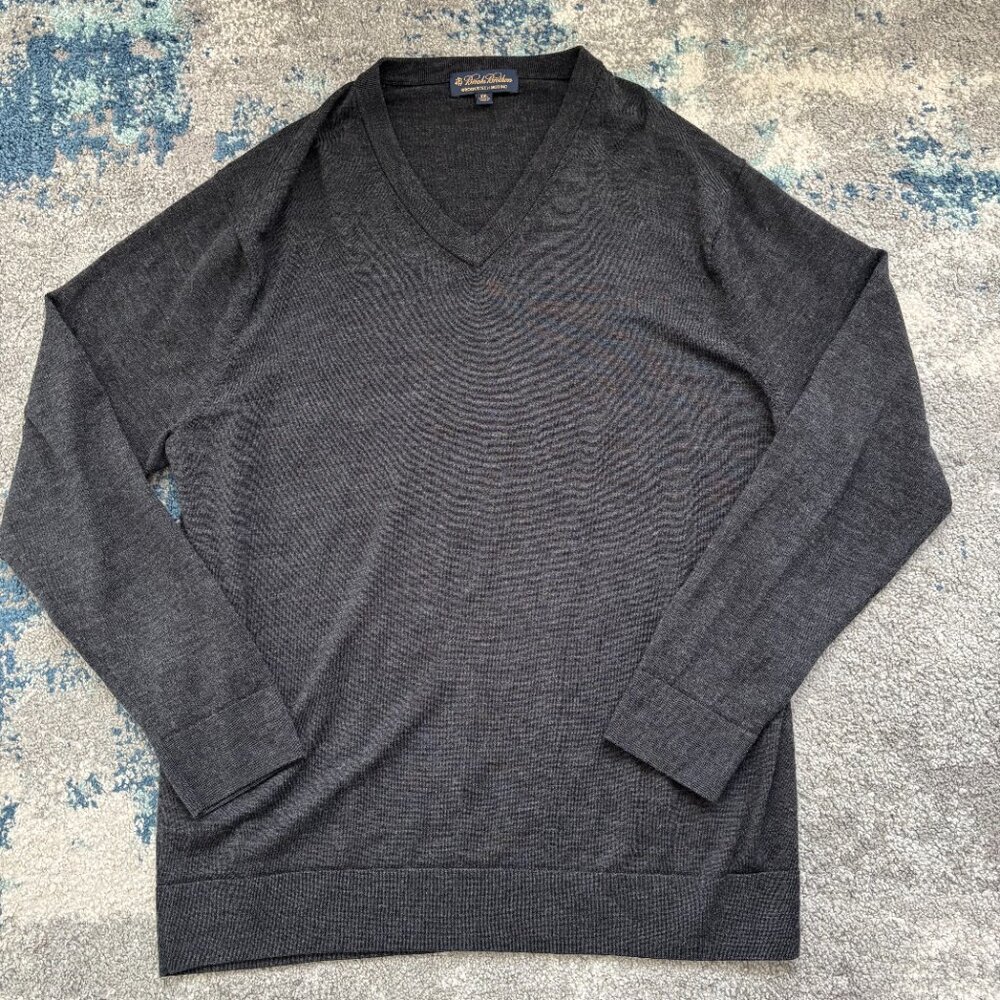 Brooks Brothers BrooksTech Merino Wool Sweater Mens XXL Charcoal Gray